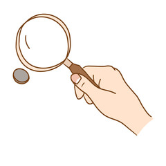 labtool_lab equipment_laboratory_magnifying glass with hand_png file