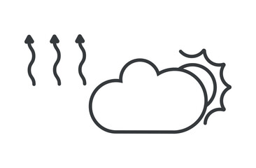 Weather vector icon. Weather forecast. Evaporation of moisture, rain, watering plants. Harvest. 
