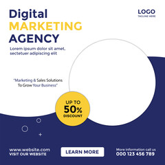 Digital business marketing banner for social media post template 2024