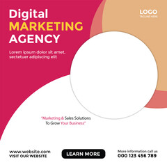 Digital business marketing banner for social media post template 2024