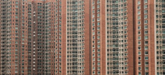 A crowded city, a dense cluster of building, closely packed city