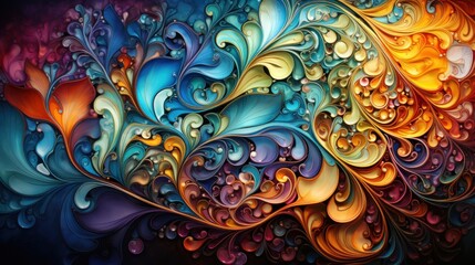  a colorful abstract painting with lots of water droplets on the bottom of the image and the bottom of the image in the bottom right corner of the image and bottom corner of the image.