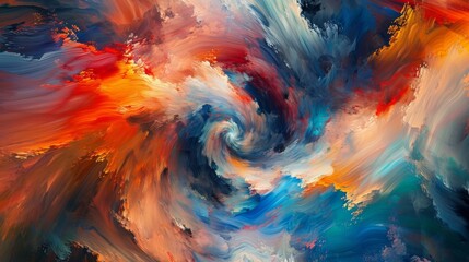 Abstract Painting With Spiral Design - obrazy, fototapety, plakaty