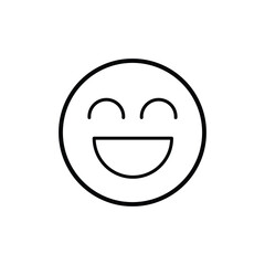 Obraz na płótnie Canvas Smile Emoji (Emoticon) Icon Vector. Laugh Emoji (Emoticon) Icon - Vector - In Line - Stroke Design. Vector illustration. EPS file 7.