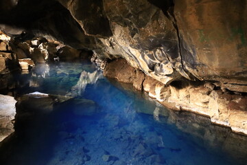 View in the Myvtan National park located in northern Iceland in the vicinity of the Krafla volcano