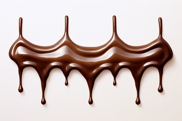 Brown chocolate liquid paint dripping with milk splash swirl wave on white background
