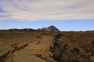 Dimmuborgir is a large area of unusually shaped lava fields east of Mývatn in Iceland