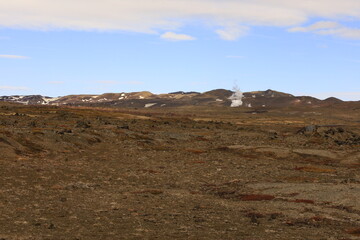 Dimmuborgir is a large area of unusually shaped lava fields east of Mývatn in Iceland