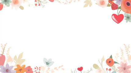 Fototapeta na wymiar Beautiful floral frame with space for your text. Simple floral background paper with some grids for writing.