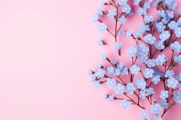  a bunch of baby's breath flowers on a pink background with a place for a text or an image of a bouquet of baby's breath flowers on a pink background.