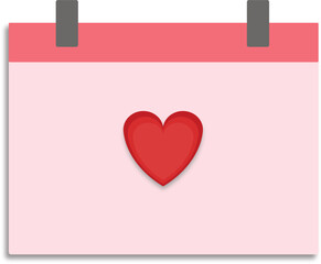 valentine calendar icon love color pink illustration