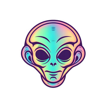 alien head cartoon isolated on white