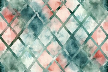 Hand painted watercolor triangle allover seamless pattern
