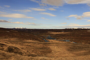 View on a mountain in the Northeastern Region of Iceland