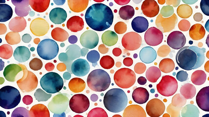 Hand drawn geometric seamless  Round circular dot  polka dot pattern. doodle.  AI generated image, ai