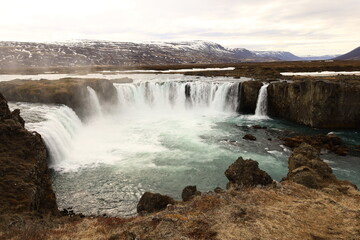 Fototapeta premium Goðafoss is a waterfall in northern Iceland