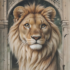 Royal Roar: Majestic Lion Portrait