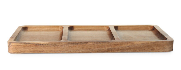 Fototapeta premium One wooden serving board isolated on white