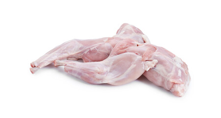 Fresh raw rabbit legs isolated on white