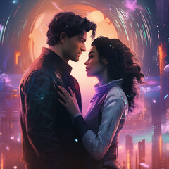 Happy Valentines Day | Valentines Day Couple | Cyberpunk Style Couple