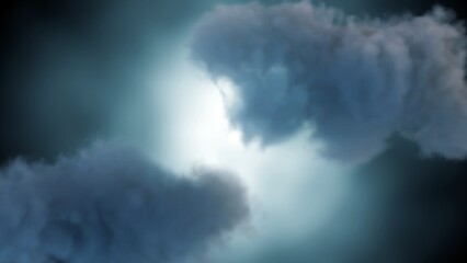 Naklejka premium 3d rendering of a dramatic cumulonimbus cloud formation, also known as a thundercloud. the impression of the image is one of power and menace, suggesting that a storm is brewing
