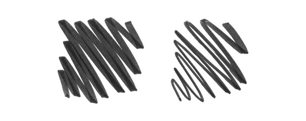 black marker scribbles, set of Isolated hand drawn doodle elements in png for highlighting text and images, for create a retro vintage style 