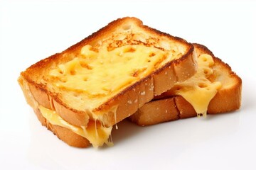 Cheese toast on white background. Generative AI