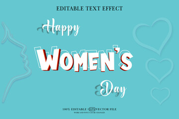 Women's Day Editable 3D Style EPS Vector Text Effect