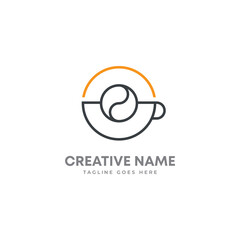 Obraz premium coffee cup logo, coffee cup with been logo. morning coffee logo