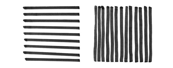 black marker seamless patterns, set of Isolated hand drawn doodle elements in png for highlighting text and images, for create a retro vintage style 