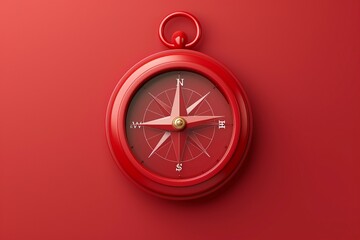Elegant and Stylish Red Navigational Compass JPG by Generative A.I.