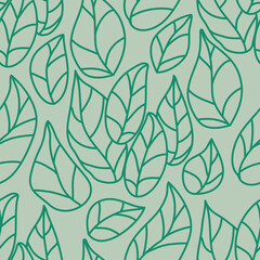 A seamless pattern with spring leaves