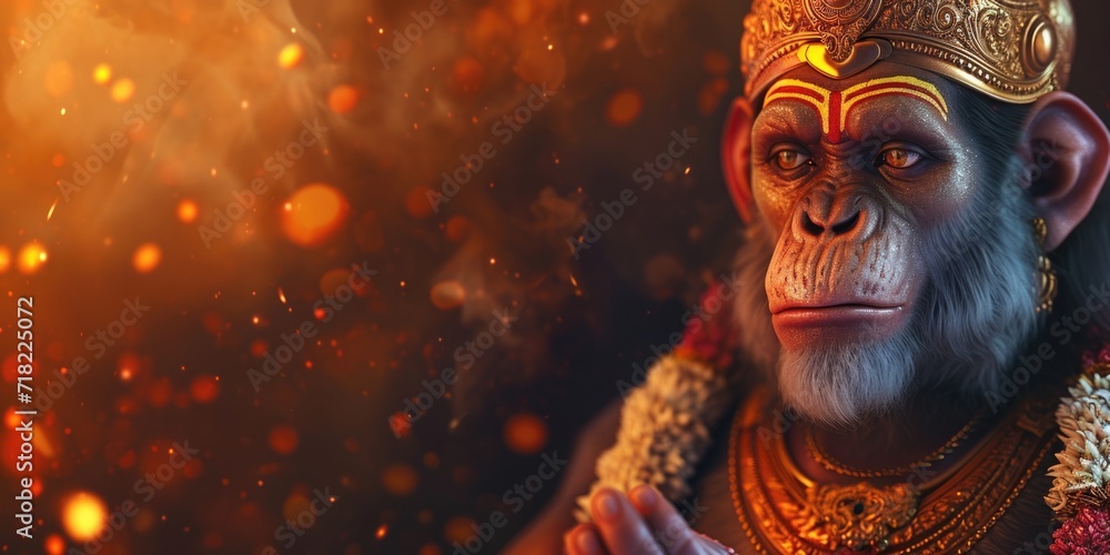 Poster a close up image of a monkey wearing a crown. perfect for adding a touch of royalty to any project