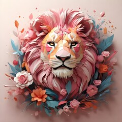 lion in the form of heart