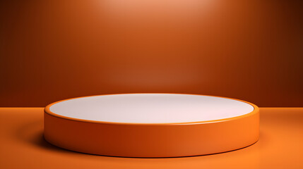 circle orange luxury blank podium display product presentation