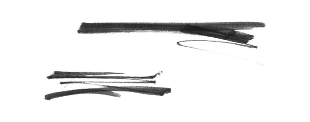 black marker lines, set of Isolated hand drawn doodle elements in png for highlighting text and images, for create a retro vintage style 