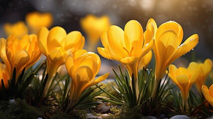 golden beauty of yellow crocuses.