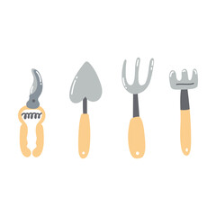 Hand drawn garden tools. Set of agricultural equipment