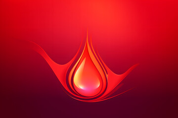 Obraz premium Craft a liquid red drop color design stroke on a gradient abstract background for a creative and artistic concept Generative AI,