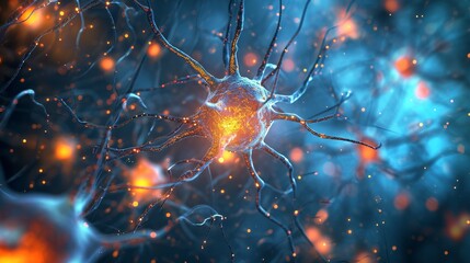 Detailed Visualization of a Neuron Cell in the Human Brain With Synaptic Activity