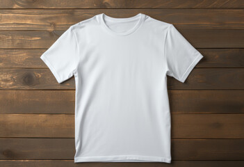 A white T-shirt for mock up on dark background, generative AI