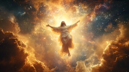 Resurrection of Jesus Christ in Heaven - AI Generated - obrazy, fototapety, plakaty