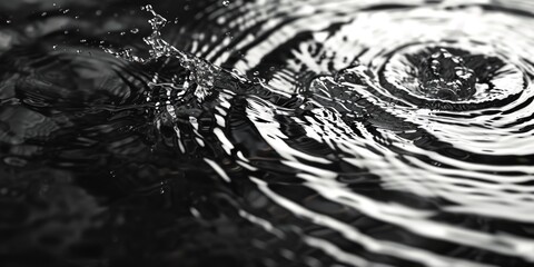 A black and white photo capturing the beauty of a single water drop. Perfect for adding a touch of elegance to any project