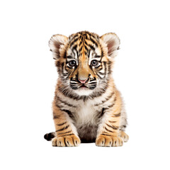 Obraz premium Playful Tiger Cub on a Transparent Background