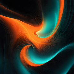 Orange Teal Vibrant Abstract Background Illustration