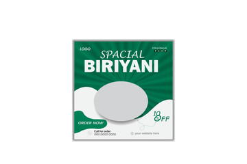 creative  modern special biriyani  social media post  design template,