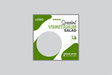 creative  modern special salad  social media post  design template,