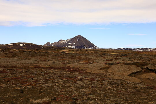 View on a mountain in the Northeastern Region of Iceland