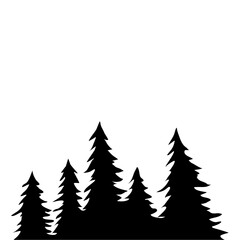 Obraz premium Fir Tree Silhouette 
