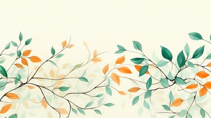 seamless background picture with leaf pattern, leaves, trees, tree branches